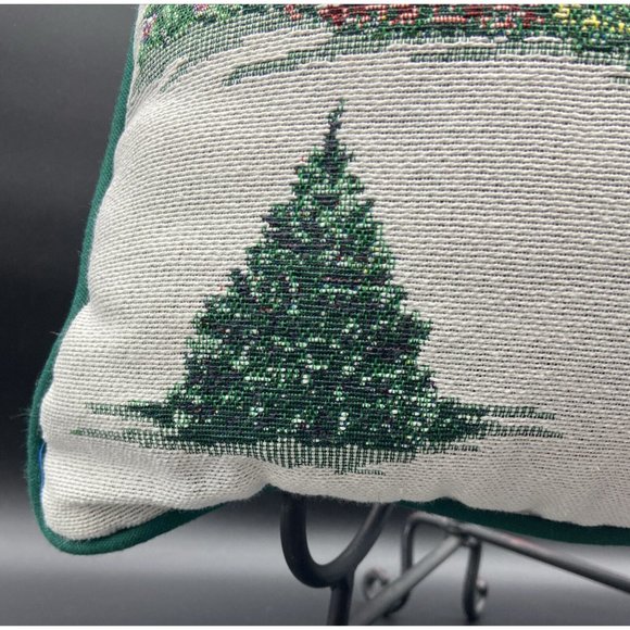 Riverdale Decorative Tapestry Throw Pillow Victorian House Christmas Theme 15" - Picture 4 of 6